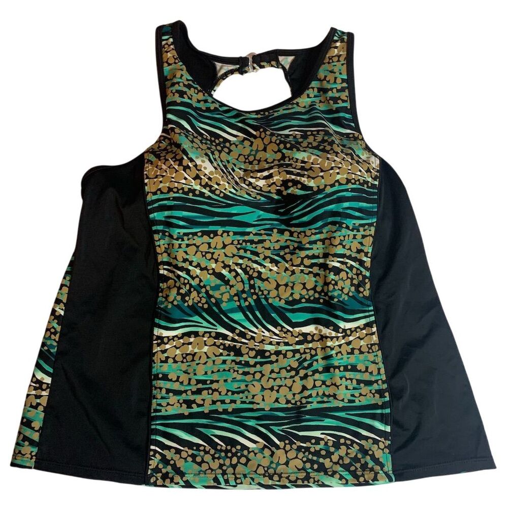 Tropical Escape Women's‎ Tankini Top Size 18 Zebra Stripe Polka Dot